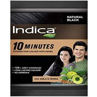 Indica 10 Minutes Natural Black Herbal Hair Colour Powder 85 Gm (8 Sachet)