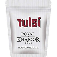 Tulsi Royal Khajoor Plus Silver Coated Dates | Pack of 24 Sachet.