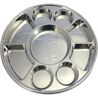 9 Compartment Disposable Silver Plates - Indian Thali Plastic Tray