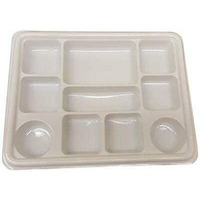 10 Compartment Disposable Plastic Plates - 100pcs