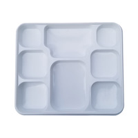 8 Compartment White Disposable Plates - Indian Thali Plastic Tray