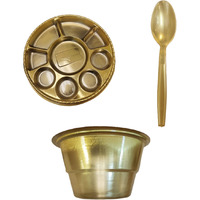 9 Compartment Disposable Gold Plates - Indian Thali Plastic Tray