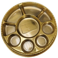 9 Compartment Disposable Gold Plates - Indian Thali Plastic Tray