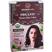 Ancient Veda Organic Henna Hair Color - Soft Black 150 gms