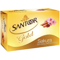 Santoor Gold Soap- With Saffron, Sandal & Sakura Extract 125 gms