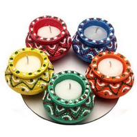 P. Wax Matki Diya 5pc 2.25inch #264