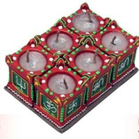 Small Wax Tulsi Diya 6pc 1.5inch #290