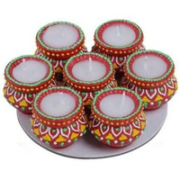 Small Wax Matki Diya 7pc 1.5inch #271