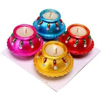 Flower Wax Matki Diya 4pc 2.5.inch #259