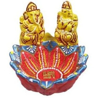 H.Laxmi Ganesh Diya 1pc 5x5inch #344