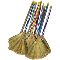 Caravelle Choi Bong Co Vietnam Hand Made Straw Soft Broom with Colored Handle 12  Head Width, 40  Overall Length -1pc