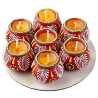 Small Matki Wax Diya 7pc 1.5inch #281