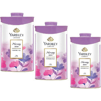 Yardley London Fresh Floral Fragrance Locked in a Fine & Silky Perfumed Talcum Powder (Yardley London Morning Dew, Pack of 3 250Gram)