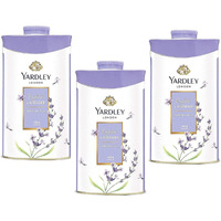 Yardley London Fresh Floral Fragrance Locked in a Fine & Silky Perfumed Talcum Powder (Yardley London English Lavender, Pack of 3 250Gram)