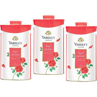 Yardley London Fresh Floral Fragrance Locked in a Fine & Silky Perfumed Talcum Powder (Yardley London Royal Red Rose, Pack of 3 250Gram)