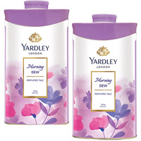 Yardley London Perfumed Fresh Floral Fragrances Locked in a fine & Silky Talcum Powder (Yardley Morning Dew Perfumed Talc - 250gm, Pack of 2)
