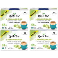QuikTea Unsweetened Lemongrass Chai Latte (Packaging May Vary) 10 Count (Pack of 4)