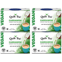 QuikTea Vegan Cardamom Chai Tea Latte - 10 Count (Pack of 4)