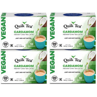 QuikTea Vegan Cardamom Chai Tea Latte - 10 Count (Pack of 4)