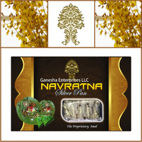 (Qty. 1) Navratna Silver Pan (Paan). 10 Pieces Each.