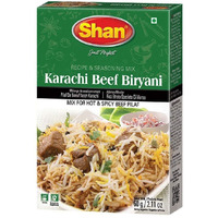 Shan Karachi Beef Biryani Recipe and Seasoning Mix 2.11 oz (60g) - Spice Powder for Hot and Spicy Beef Pilaf  (2.1 Ounce (Pack of 1))