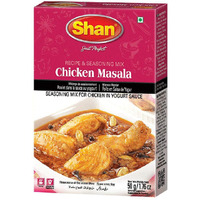 Shan Chicken Masala Mix Recipe and Seasoning 1.76 oz (50g) - Spice Powder for Chicken in Yogurt Sauce - Suitable for Vegetarians - Airtight Bag in a Box