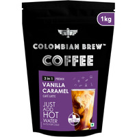 Colombian Brew Vanilla Caramel Caf Latte, Instant Coffee Powder Pre-mix (3 in 1) 1kg