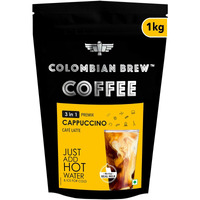Colombian Brew 3 in 1 Cappuccino Caf Latte, Instant Coffee Powder Premix 1kg