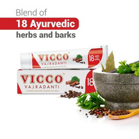 Vicco Vajradanti Ayurvedic Paste with 18 essential Herbs and Barks Regular Flavour 200 gm ( Pack of 2)
