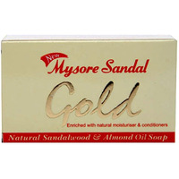 Mysore Sandal Gold Soap, 125 Grams Per Unit (Pack of 10) - Grade 1 Soap - TFM 80% - Zero Dryness