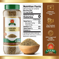 Laxmi Brand House of Spices, Ajwain Seeds, Bulk Spices, Non GMO, All Natural, Vegan, Product of India (12oz, Ajwain Seeds)