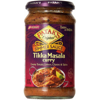 Patak's Tikka Masala Curry Cooking Sauce, Medium, 15-Ounce Glass Jars (Pack of 6)