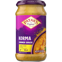 Patak's Korma Simmer Sauce - 15 Oz (Pack of 3)  A Mild and Creamy Coconut Sauce, No Artificial Flavors or Colors, Gluten Free, Vegetarian Friendly