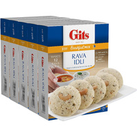 Gits Rava Idli Mix, 87.5 Oz (Pack of 5 X 17.5 Oz Each) Ready to Cook Indian Breakfast, Snack Meal | 100% Vegetarian, Easy Recipe, No Artificial Colors, Flavors, Preservatives. Vegan.