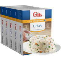 Gits Upma mix 87.5 Oz (Pack of 5X17.5 Oz each) Ready to Cook Indian Breakfast, Snack Meal | 100% Vegetarian, Easy Recipe, No Artificial Colors, Flavors, Preservatives. Vegan