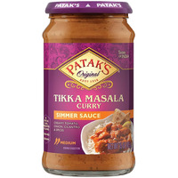 Patak's Tikka Masala Simmer Sauce - 15 Oz (Pack of 3)  With Creamy Tomato, Onion, Cilantro, and Spices, No Artificial Flavors, Gluten Free, Vegetarian Friendly