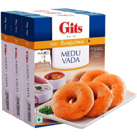 Gits Instant Mix Box - 600gm (Pack of 3 x 200gm) | Ready to Cook Indian Breakfast/Lunch/Dinner/Snack Meal | No Artificial Colors, Flavors, Preservatives, 100% Vegetarian, Easy Recipe (Medu Vada)