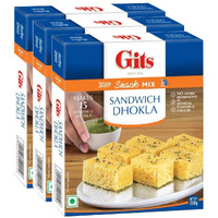 Gits Instant Mix Box - 200gm (Pack of 3) | Ready to Cook Indian Breakfast/Lunch/Dinner/Snack Meal | No Artificial Colors, Flavors, Preservatives, 100% Vegetarian, Easy Recipe (Sandwich Dhokla)