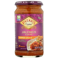 Patak's Jalfrezi Simmer Sauce - 15 Oz (Pack of 3)  With Mild Chiles, Sweet Peppers, Tomato and Coconut, No Artificial Flavors, Gluten Free, Vegetarian Friendly