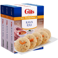 Gits Instant Mix Box - 600gm (Pack of 3 x 200gm ) | Ready to Cook Indian Breakfast/Lunch/Dinner/Snack Meal | No Artificial Colors, Flavors, Preservatives, 100% Vegetarian, Easy Recipe (Rava Idli)