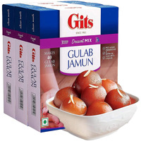 Gits Instant Mix Box - 600gm (Pack of 3 x 200gm) | Ready to Cook Indian Breakfast/Lunch/Dinner/Snack Meal | No Artificial Colors, Flavors, Preservatives, 100% Vegetarian, Easy Recipe (Gulab Jamun)