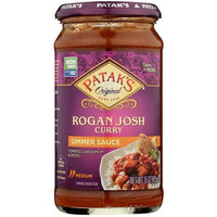 Patak's Rogan Josh Simmer Sauce - 15 Oz (Pack of 3)  With Tomato, Cardamom, and Spices, No Artificial Flavors, Gluten Free, Vegetarian Friendly