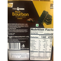 Parle Hide & Seek Black Bourbon Creme Sandwich with Chocolate Cream Filling 6-100 grams pack (600 grams / 21.16 oz)