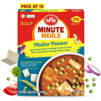 MTR Ready to Eat Mutter Paneer Masala | Spiced Green Peas and Cottage Cheese in Gravy | Pack of 6 (10.58 Oz Each) | Authentic Indian Food | Medium Spicy | Just Heat and Eat | No Preparation | No additives | Gluten Free