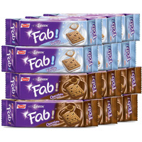 Parle, Fab! Cookies, Chocolate and Vanilla Flavors, Packages of 6 each, 3.94 oz. Each (Pack of 12)