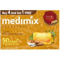 Medimix Ayurvedic Sandal Soap, 125g (4+1 Offer Pack)