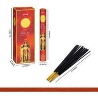 HEM Sun Incense Sticks (Pack of 6-120 Count, 301g) | Natural Fragrance for Aromatic Rooms | Odor Remover Incense for Stress Relief & Relaxation