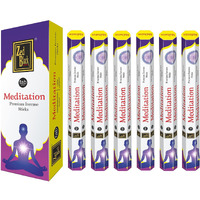 ZED Black Meditation Incense Sticks - 20 Incense Sticks per Box -& 6 Boxes Inside (Total 120 Sticks) Premium Quality Incense Sticks for Relaxation, Yoga, Meditation