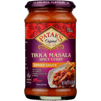 Patak's Spicy Tikka Masala Simmer Sauce - 15 Oz (Pack of 3)  With Tomato, Onion, Cilantro, and Spices, No Artificial Flavors or Preservatives, Gluten Free, Vegetarian Friendly