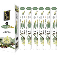 ZED BLACK Premium Eucalyptus Natural Incense Sticks - 20 Sticks Per Box & 6 Boxes Inside (Total 120 Sticks) - Use It at Home or Workplace  Alluring Aroma Sticks